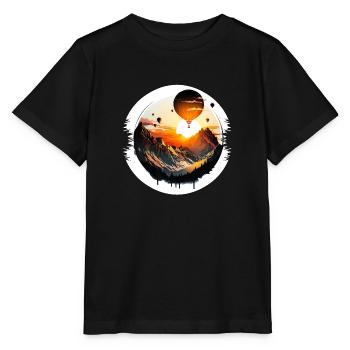 La montgolfière signifie une soif d’aventure et de liberté - T-shirt bio MINI CREATOR Stanley/Stella Enfant - noir - Devant - Mikhail (115cm)