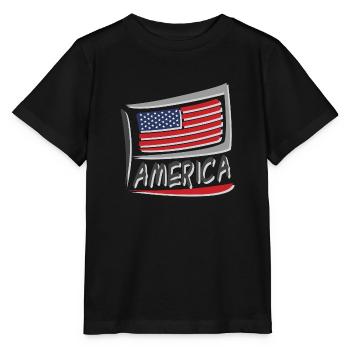 Drapeau de l’Amérique - T-shirt bio MINI CREATOR Stanley/Stella Enfant - noir - Devant - Mikhail (115cm)