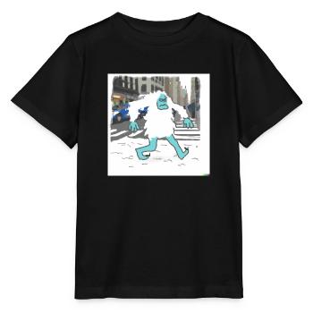 Grumpy Yeti Walking In New York - Stanley/Stella Kinder T-Shirt MINI CREATOR  - Schwarz - Vorne - Mikhail (115cm)