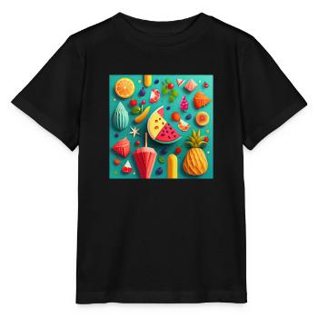 Summer Pattern - Stanley/Stella Kinder T-Shirt MINI CREATOR  - Schwarz - Vorne - Mikhail (115cm)