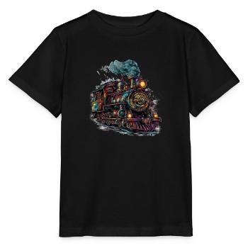A steam locomotive, a symbol of human engineering - Stanley/Stella MINI CREATOR Kids’ T-Shirt - black - Front - Mikhail (115cm)