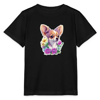 Chihuahua in Pastell - Stanley/Stella Kinder T-Shirt MINI CREATOR  - Schwarz - Vorne - Mikhail (115cm)