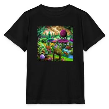 Futuristischer Garten - Stanley/Stella Kinder T-Shirt MINI CREATOR  - Schwarz - Vorne - Mikhail (115cm)