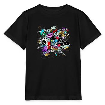 Graffiti-Stil Splash Hip Hop Farben Maler Farbe - Stanley/Stella Kinder T-Shirt MINI CREATOR  - Schwarz - Vorne - Mikhail (115cm)