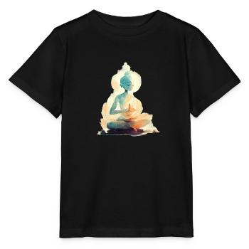 Yoga Padmasana - T-shirt bio MINI CREATOR Stanley/Stella Enfant - noir - Devant - Mikhail (115cm)
