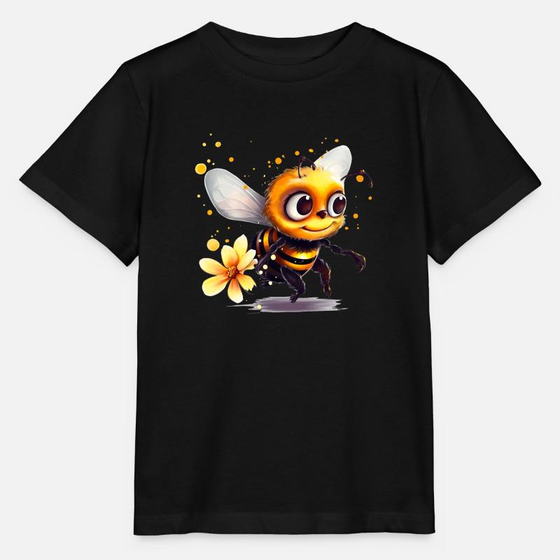 Lustige Biene hat sich mit Blütenpollen bekleckert - Stanley/Stella Kinder T-Shirt MINI CREATOR  - Schwarz