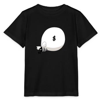 Abeille & Hold-Up - N&B - T-shirt bio MINI CREATOR Stanley/Stella Enfant - noir - Devant - Mikhail (115cm)