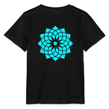 heilige geometrie yoga lebensblume neon blau - Stanley/Stella Kinder T-Shirt MINI CREATOR  - Schwarz - Vorne - Mikhail (115cm)
