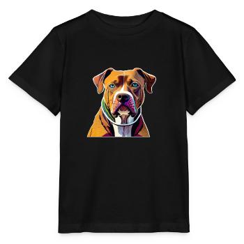 American Staffordshire Terrier - T-shirt bio MINI CREATOR Stanley/Stella Enfant - noir - Devant - Mikhail (115cm)