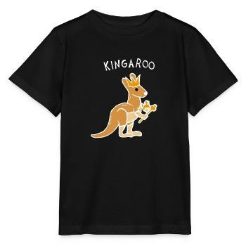 Kingaroo Känguru (Weiß) - Stanley/Stella Kinder T-Shirt MINI CREATOR  - Schwarz - Vorne - Mikhail (115cm)
