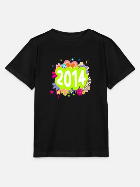 Année 2014 anniversaire Groovy floral - T-shirt bio MINI CREATOR Stanley/Stella Enfant - noir