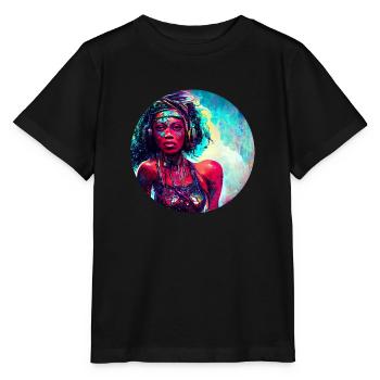 Colorful Abstract Woman Art - Stanley/Stella Kinder T-Shirt MINI CREATOR  - Schwarz - Vorne - Mikhail (115cm)
