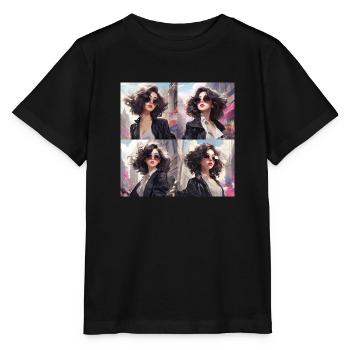 japani girl comic - Stanley/Stella Kinder T-Shirt MINI CREATOR  - Schwarz - Vorne - Mikhail (115cm)