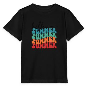 Hello Summer Sommer Sonne Strand Urlaub Meer Insel - Stanley/Stella Kinder T-Shirt MINI CREATOR  - Schwarz - Vorne - Mikhail (115cm)