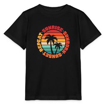 Sunrise Sunburn Sunset Repeat Summer Sun Beach - Stanley/Stella MINI CREATOR Kids’ T-Shirt - black - Front - Mikhail (115cm)