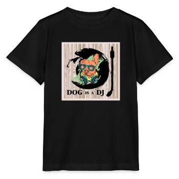 dog is a dj - Stanley/Stella MINI CREATOR Kids’ T-Shirt - black - Front - Mikhail (115cm)