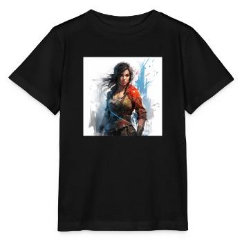 Gaming art woman - Stanley/Stella Kinder T-Shirt MINI CREATOR  - Schwarz - Vorne - Mikhail (115cm)