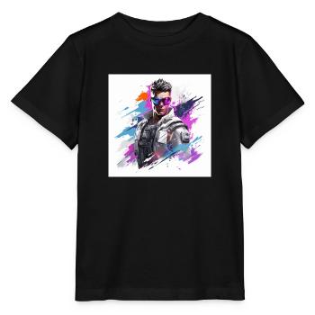 gaming art - Stanley/Stella Kinder T-Shirt MINI CREATOR  - Schwarz - Vorne - Mikhail (115cm)