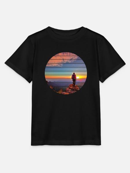 Wandern Bergwanderer Bergwandern Wanderung - Stanley/Stella Kinder T-Shirt MINI CREATOR - Schwarz