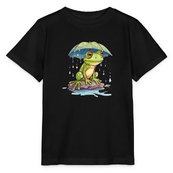 Fresh finds shelter under an umbrella - Stanley/Stella MINI CREATOR Kids’ T-Shirt - black - Front - Mikhail (115cm)