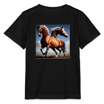 Wildpferde Hemd - Stanley/Stella Kinder T-Shirt MINI CREATOR  - Schwarz - Vorne - Mikhail (115cm)
