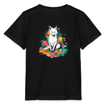 Low the wolf dog - Stanley/Stella MINI CREATOR Kids’ T-Shirt - black - Front - Mikhail (115cm)