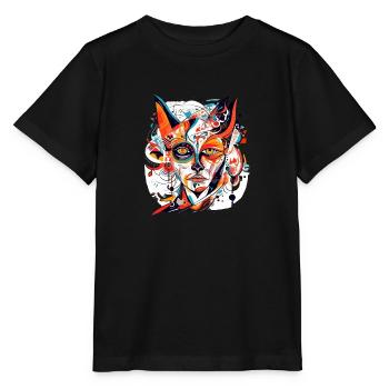 Hizi feline goddess - Stanley/Stella MINI CREATOR Kids’ T-Shirt - black - Front - Mikhail (115cm)