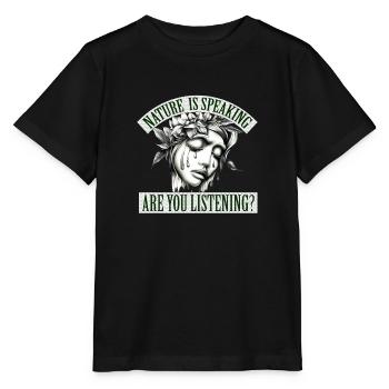 Mère nature parle, écoutez-vous? - T-shirt bio MINI CREATOR Stanley/Stella Enfant - noir - Devant - Mikhail (115cm)