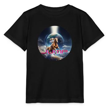 earth show jumping jump - Stanley/Stella Kinder T-Shirt MINI CREATOR  - Schwarz - Vorne - Mikhail (115cm)