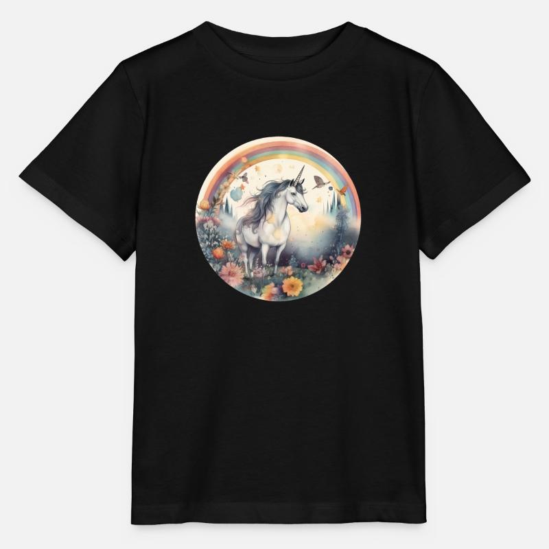 Verzauberter Regenbogen: Magisches Einhorn - Stanley/Stella Kinder T-Shirt MINI CREATOR  - Schwarz