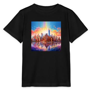 icecrusher New YorkSkyline Cartographic - T-shirt bio MINI CREATOR Stanley/Stella Enfant - noir - Devant - Mikhail (115cm)