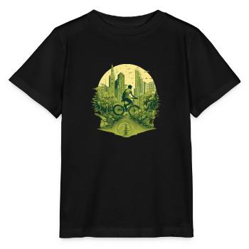 Urban Cyclist: Umweltfreundliche Städte in die Pedale treten - Stanley/Stella Kinder T-Shirt MINI CREATOR  - Schwarz - Vorne - Mikhail (115cm)