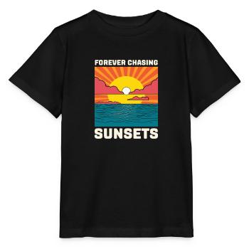 Forever Chasing Sunsets - Stanley/Stella Kinder T-Shirt MINI CREATOR  - Schwarz - Vorne - Mikhail (115cm)