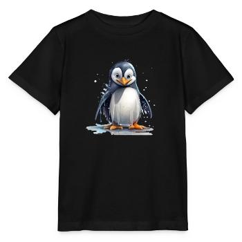 Lustiger Pinguin - Stanley/Stella Kinder T-Shirt MINI CREATOR  - Schwarz - Vorne - Mikhail (115cm)