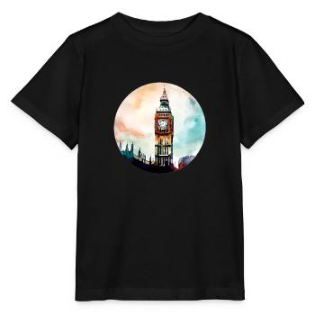 Big Ben Londres Angleterre - T-shirt bio MINI CREATOR Stanley/Stella Enfant - noir - Devant - Mikhail (115cm)