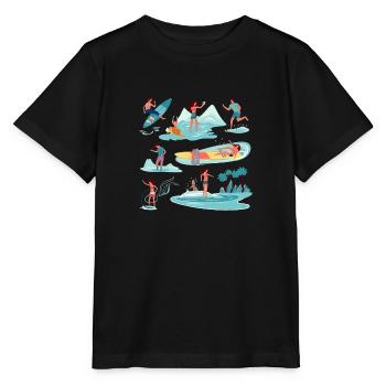 Water activities - Stanley/Stella MINI CREATOR Kids’ T-Shirt - black - Front - Mikhail (115cm)