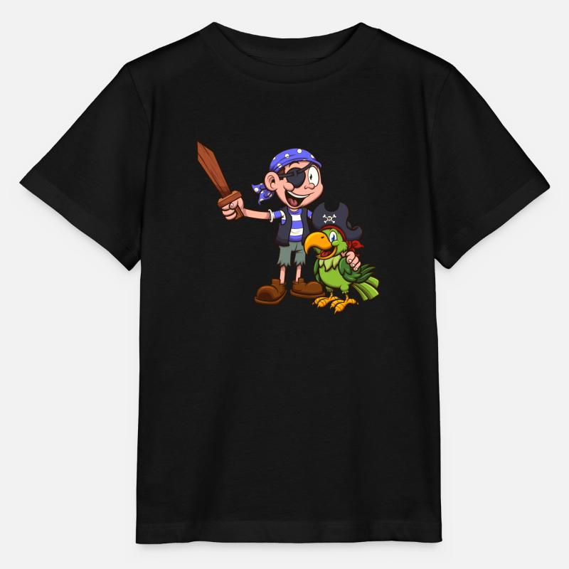 Pirate Kid Et Perroquet - T-shirt bio MINI CREATOR Stanley/Stella Enfant - noir