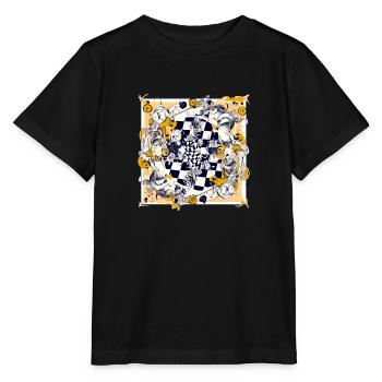 Abstraction échiquéenne n°4 - T-shirt bio MINI CREATOR Stanley/Stella Enfant - noir - Devant - Mikhail (115cm)