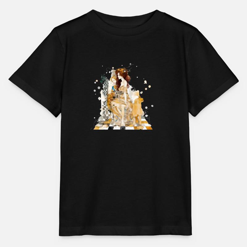 Frau und Schachgiraffe - Stanley/Stella Kinder T-Shirt MINI CREATOR - Schwarz