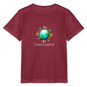 United together - Stanley/Stella Kinder T-Shirt MINI CREATOR  - Burgunderrot - Vorne - Kain (125cm)