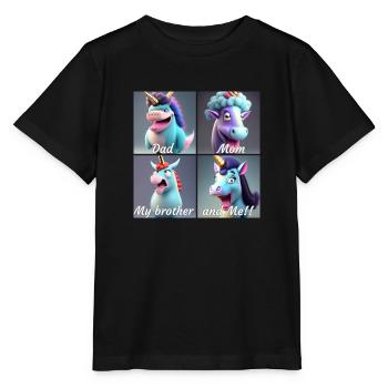 unicorn family - T-shirt bio MINI CREATOR Stanley/Stella Enfant - noir - Devant - Mikhail (115cm)