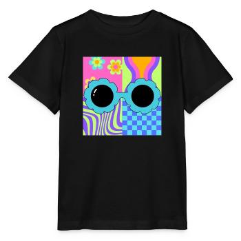 80s Flower Power - Stanley/Stella MINI CREATOR Kids’ T-Shirt - black - Front - Mikhail (115cm)