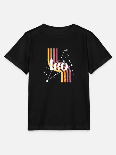 Löwe-Retro-Horoskop - Stanley/Stella Kinder T-Shirt MINI CREATOR  - Schwarz