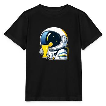 astronaut drinks lemon tea - Stanley/Stella Kinder T-Shirt MINI CREATOR  - Schwarz - Vorne - Mikhail (115cm)