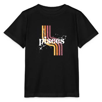 Pisces horoscope rétro - T-shirt bio MINI CREATOR Stanley/Stella Enfant - noir - Devant - Mikhail (115cm)