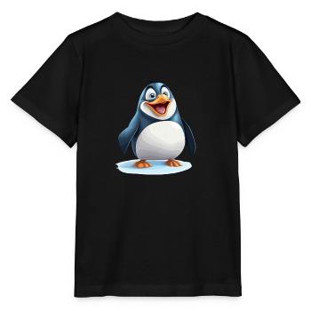 Le joyeux pingouin - T-shirt bio MINI CREATOR Stanley/Stella Enfant - noir - Devant - Mikhail (115cm)
