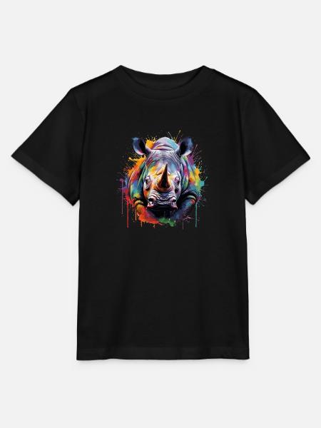 das bunte Rhino - Stanley/Stella Kinder T-Shirt MINI CREATOR - Schwarz