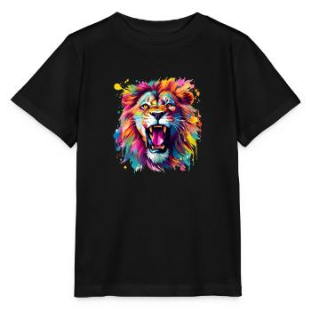 buntes Brüllen - Stanley/Stella Kinder T-Shirt MINI CREATOR  - Schwarz - Vorne - Mikhail (115cm)