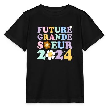 Future grande soeur 2024 bientôt grande soeur - T-shirt bio MINI CREATOR Stanley/Stella Enfant - noir - Devant - Mikhail (115cm)