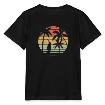 surf rétro - T-shirt bio MINI CREATOR Stanley/Stella Enfant - noir - Devant - Mikhail (115cm)